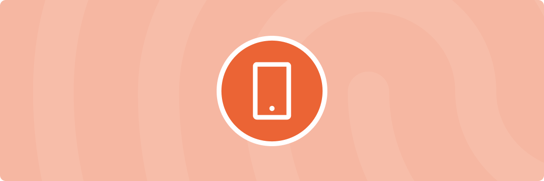 Orangefarbener Kreis mit einem weißen Umriss eines Smartphones - Usercentrics