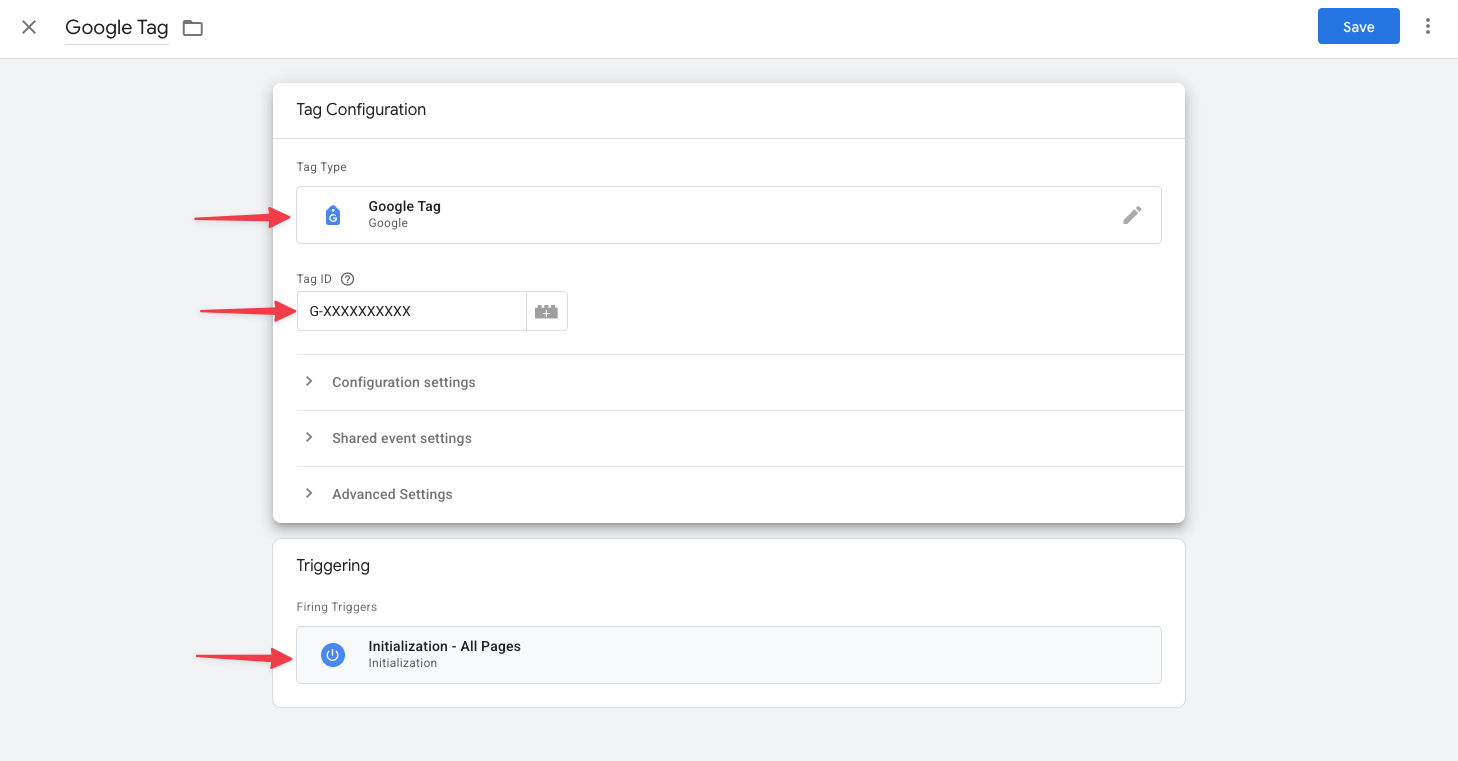 Add Google tag