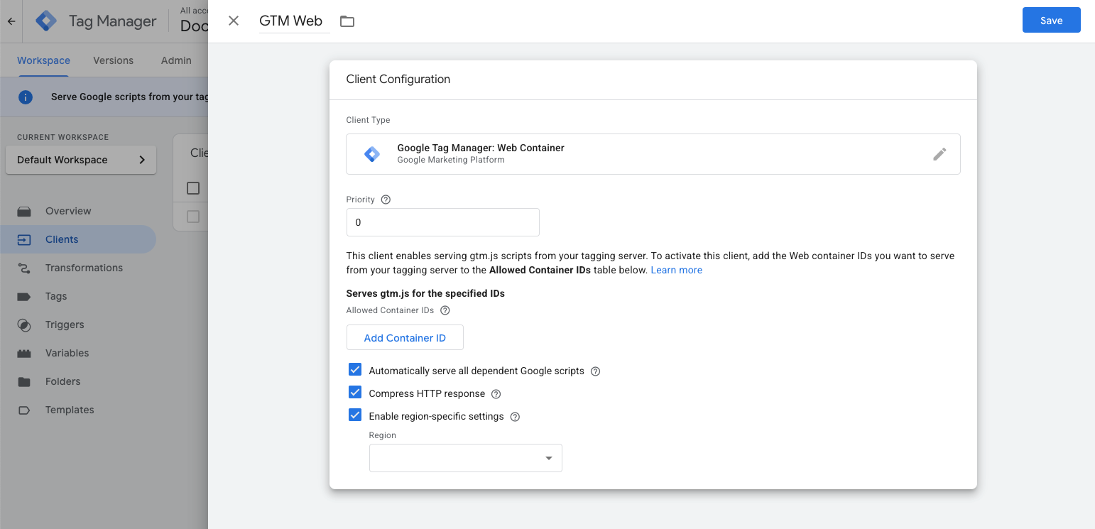 Serve gtm.js