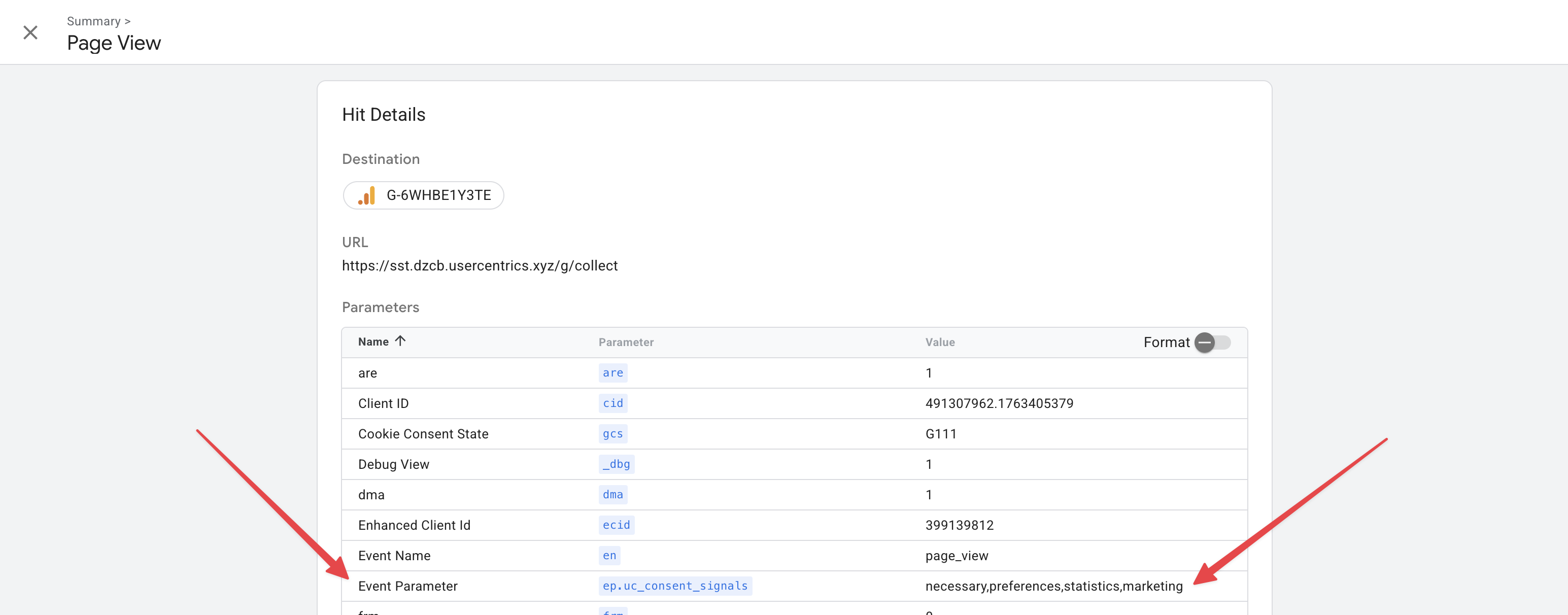 Preview mode event parameter