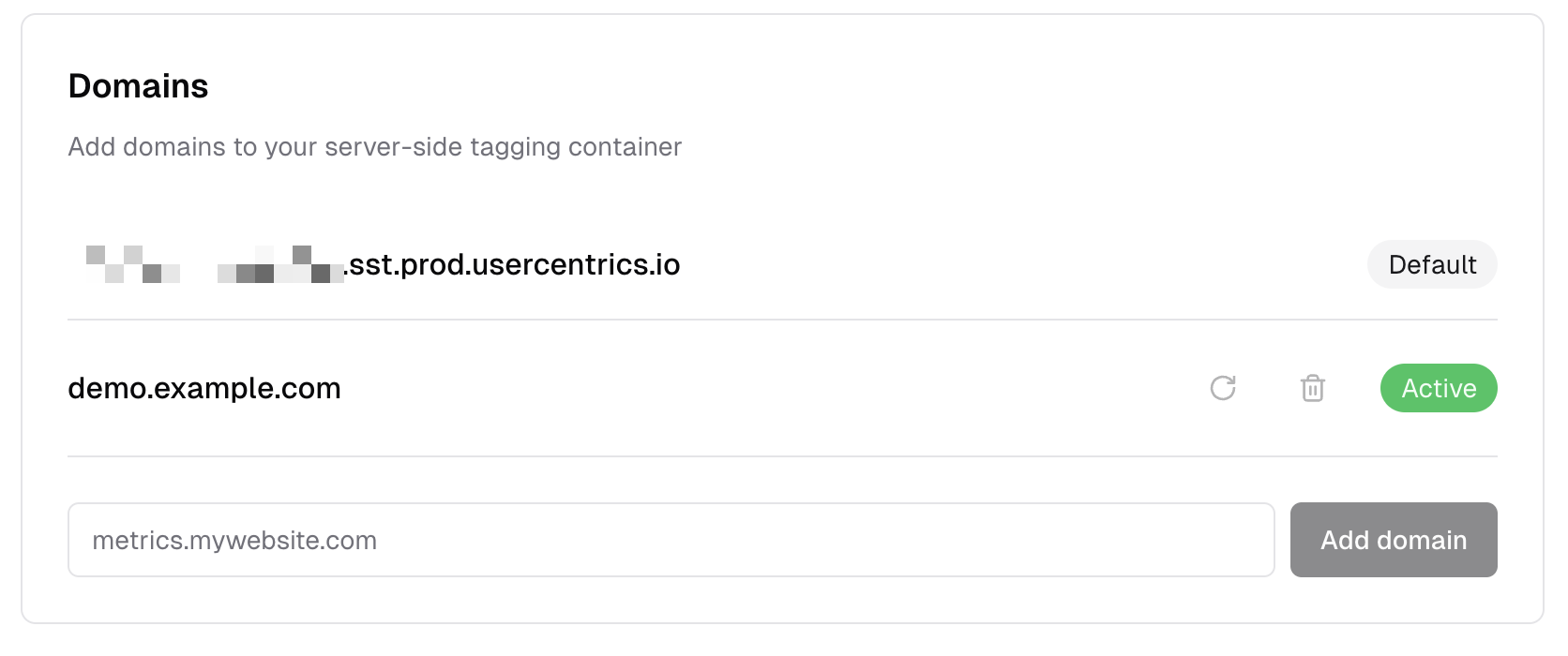 Domain activated status