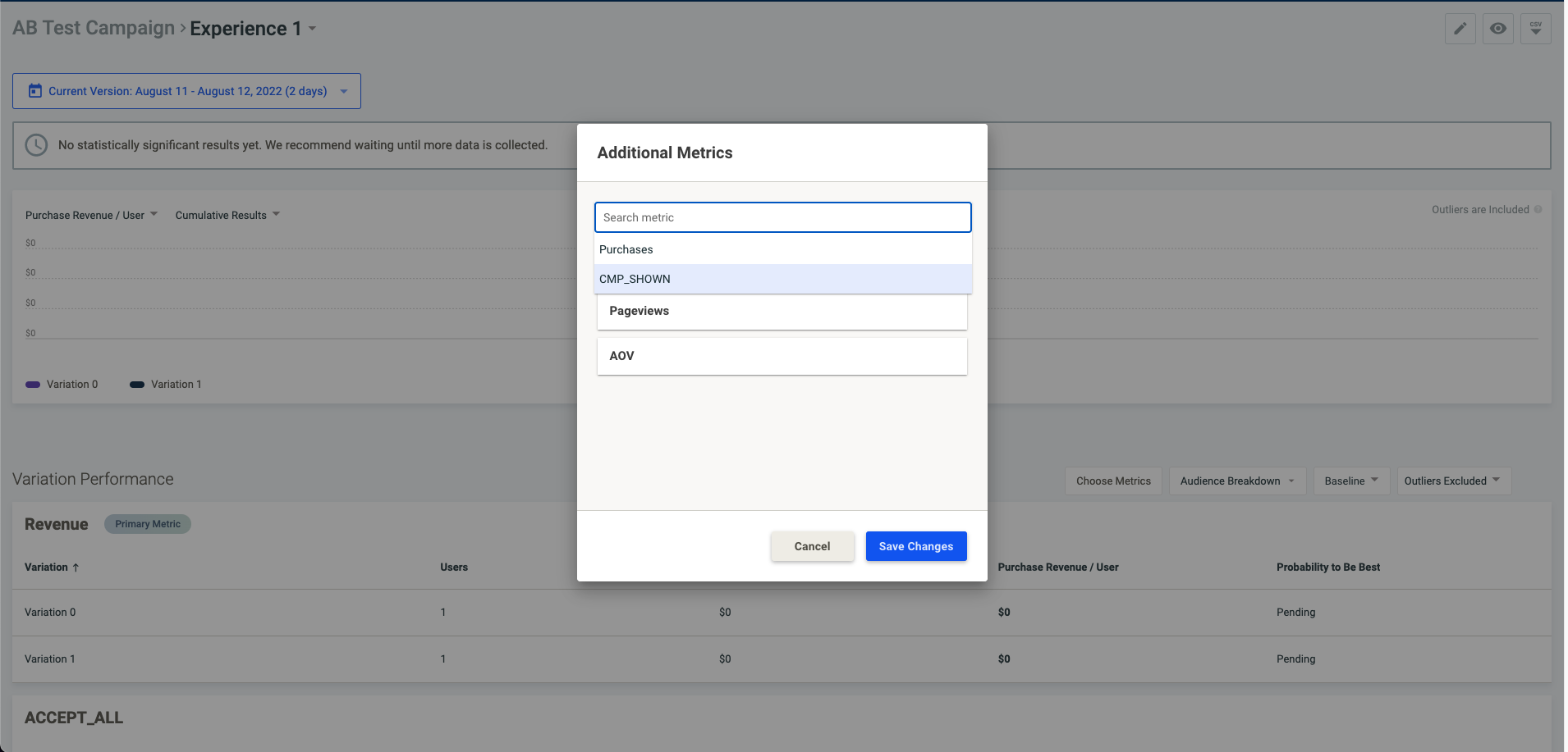 Additional Metrics
