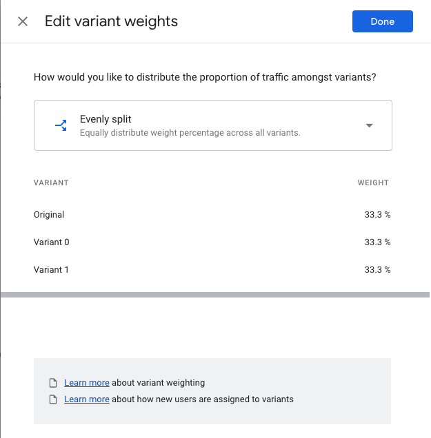 Edit Variant Weights