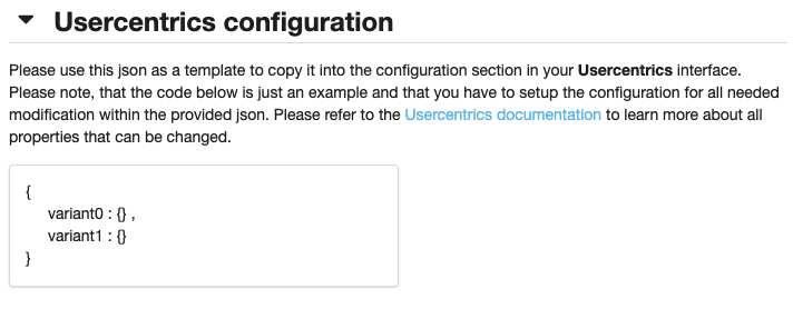 Usercentrics Configuration