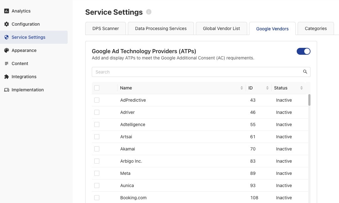 Google Vendors