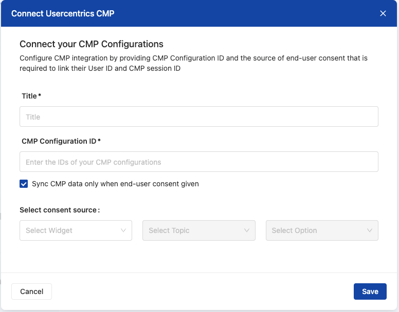 Configuring CMP integration