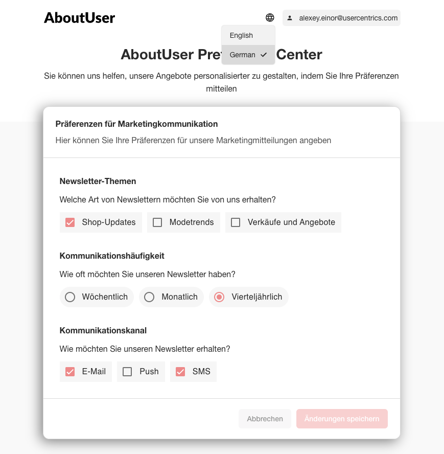 Edit Topics screen with Translation icon