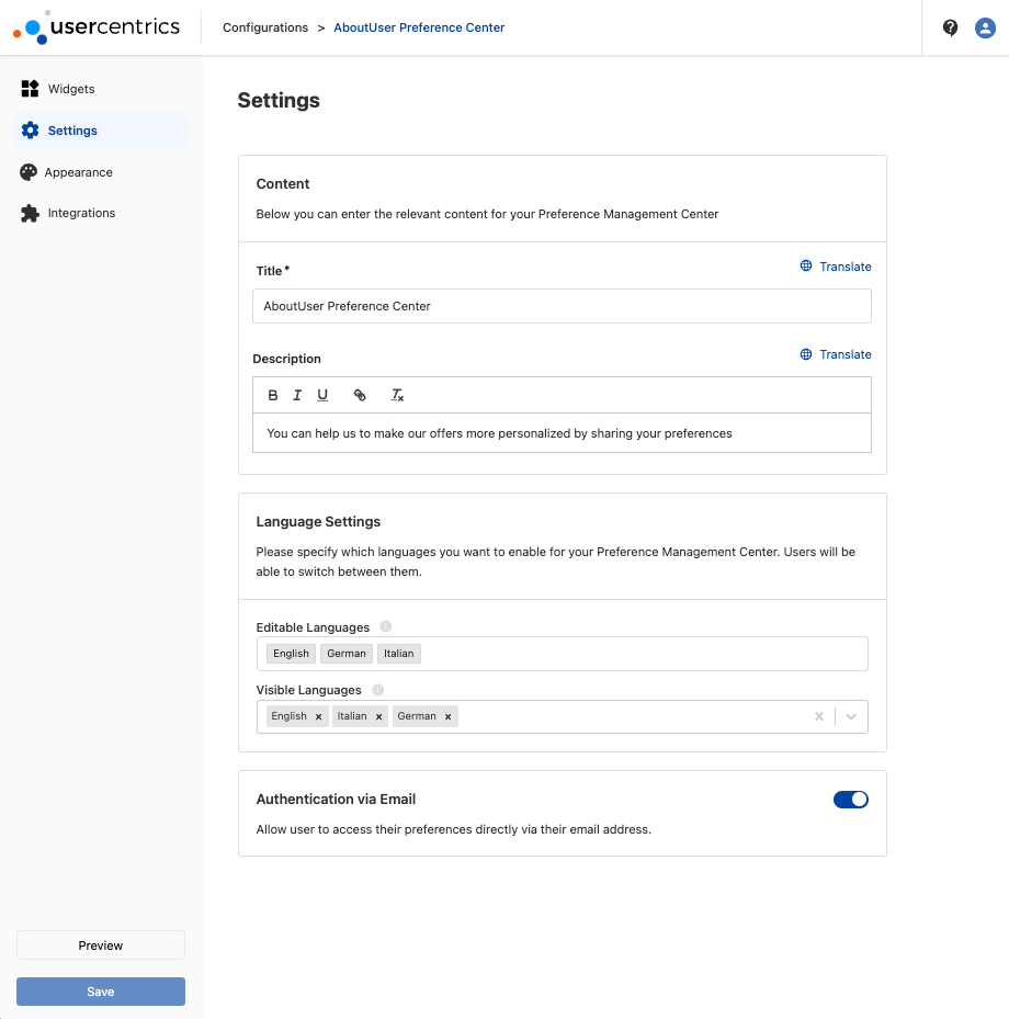 General Settings Tab
