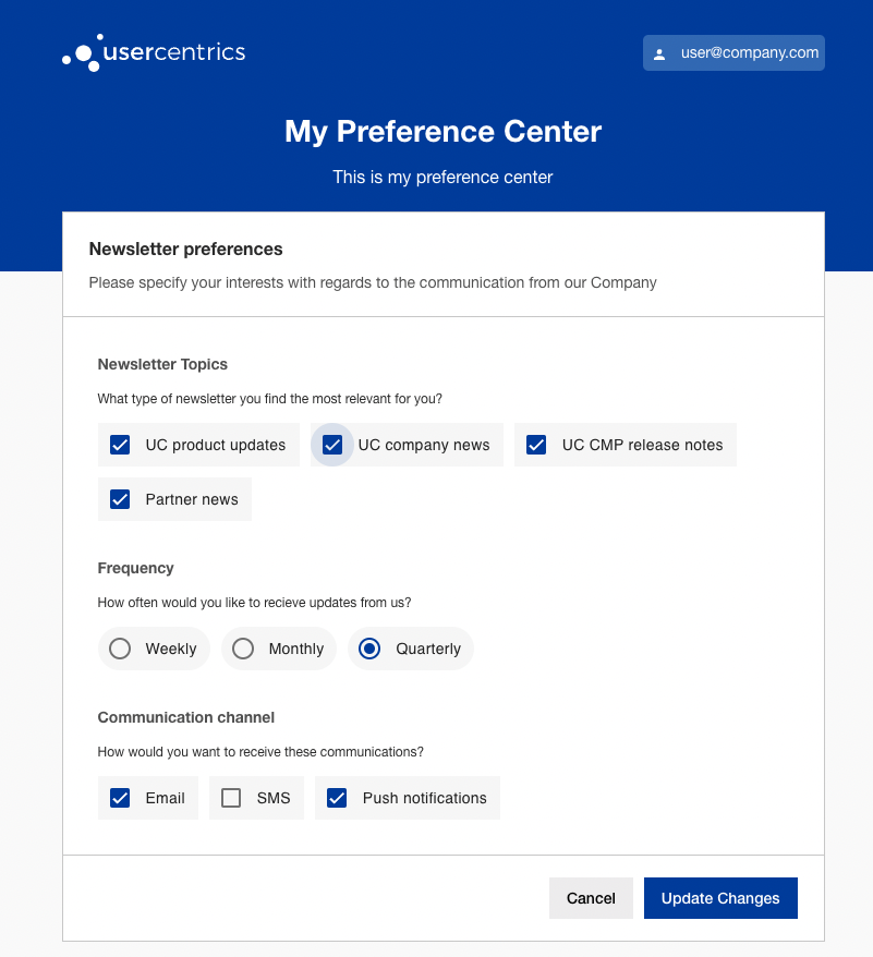 Preference Center