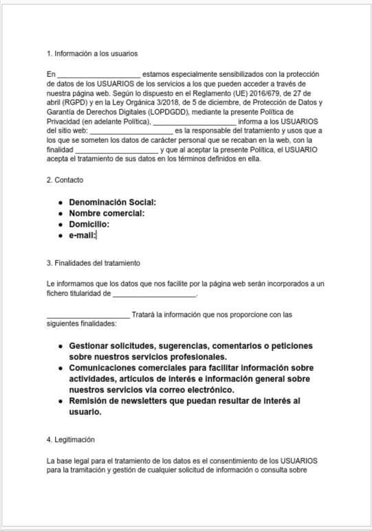 Texto proteccion de datos_Ejemplo