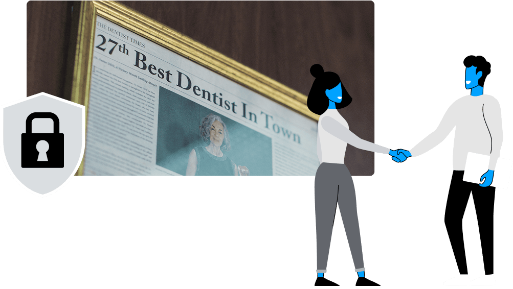 Illustration of a couple shaking hands