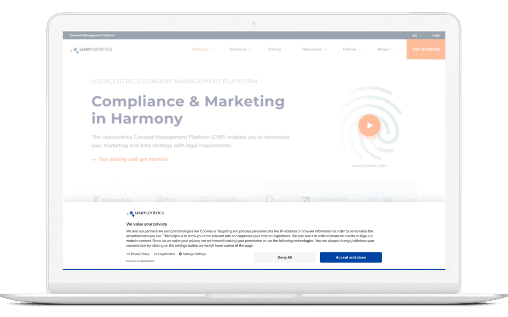 Usercentrics website CMP enables you to fully customize your consent banner to your needs