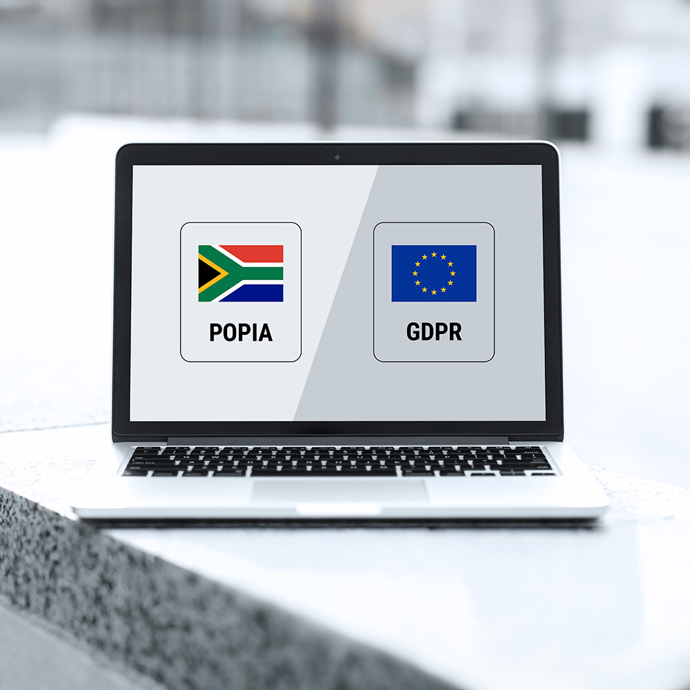 POPIA GDPR icons on laptop