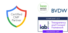 Google Certified CMP partner, IAB TCF 2.2, BVDW & IAPP Partnerships