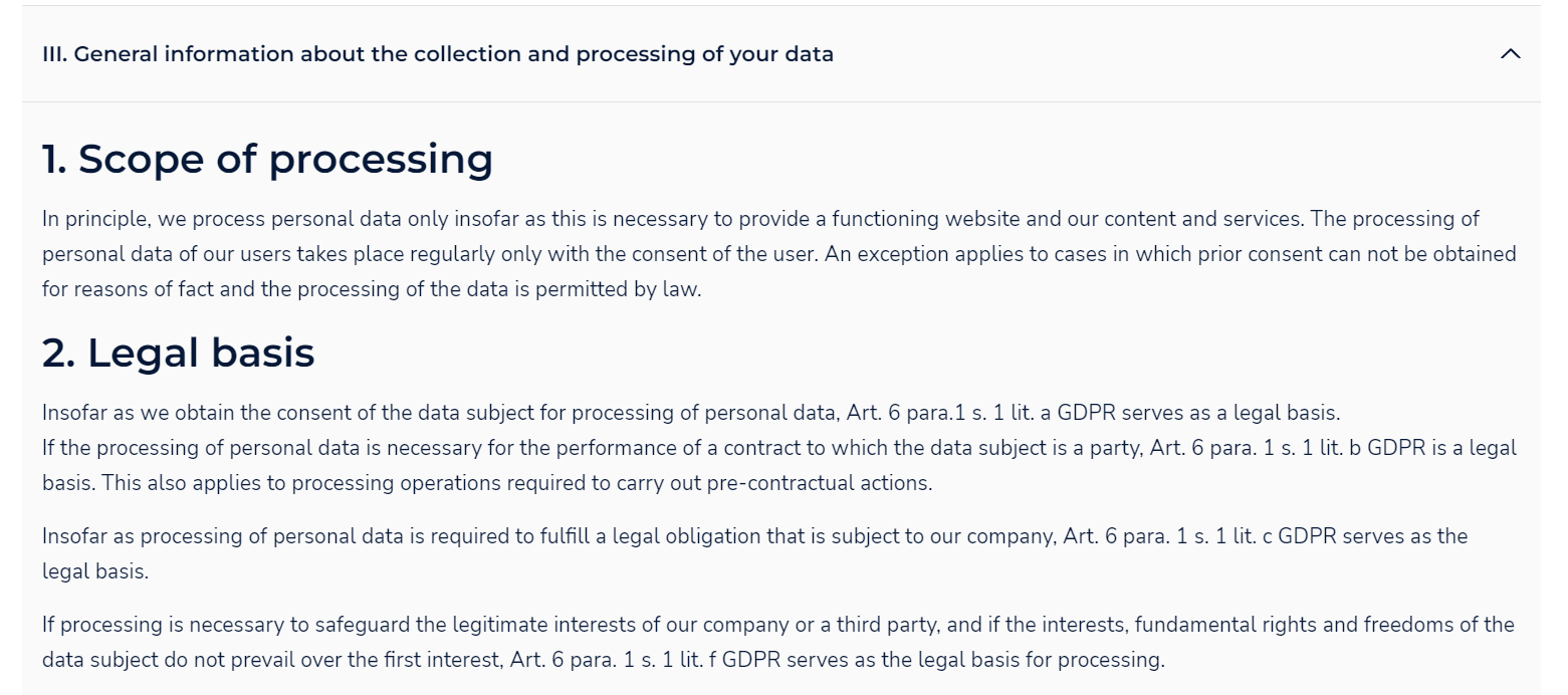 General information about the collection and processing of your data