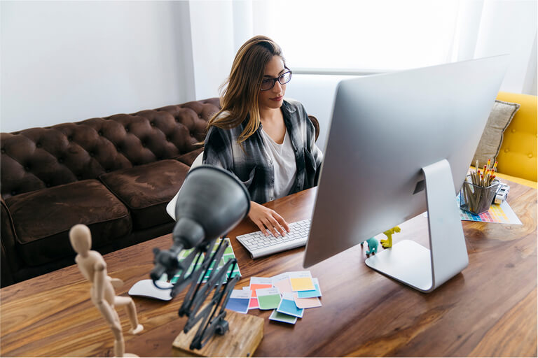The girl at the laptop