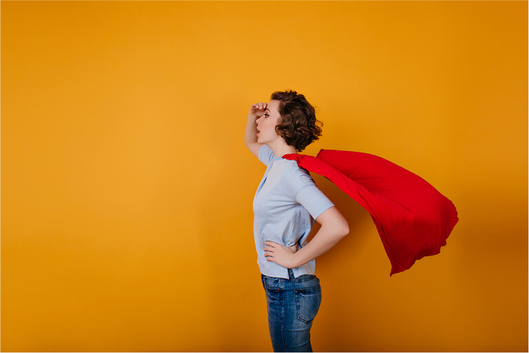 A girl with red cloak