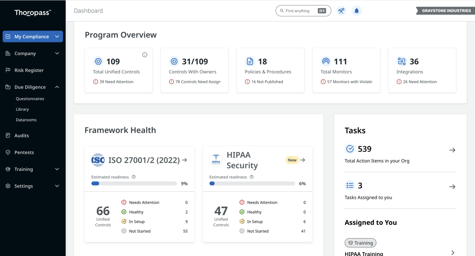 Image of the Thoropass interface