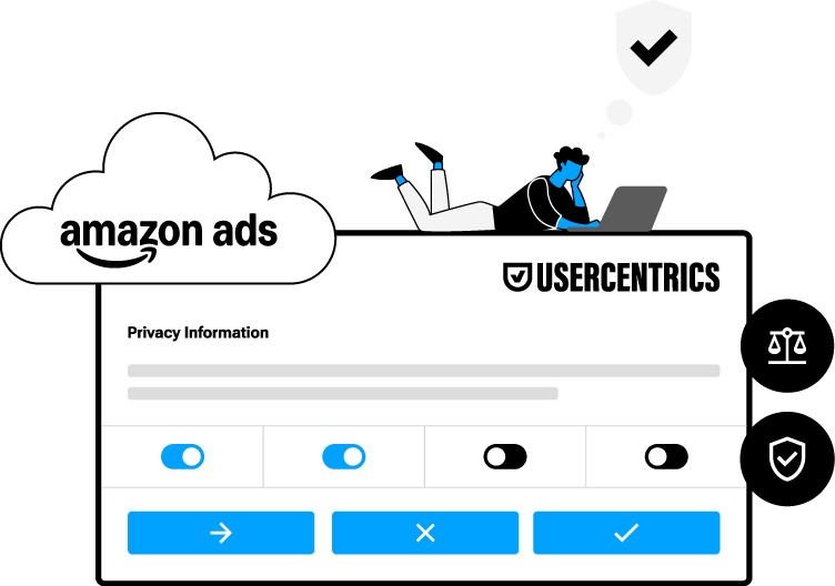 Illustration of a banner with Amazon logo