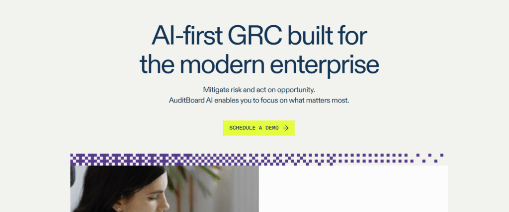 Screenshot of AuditBoard homepage