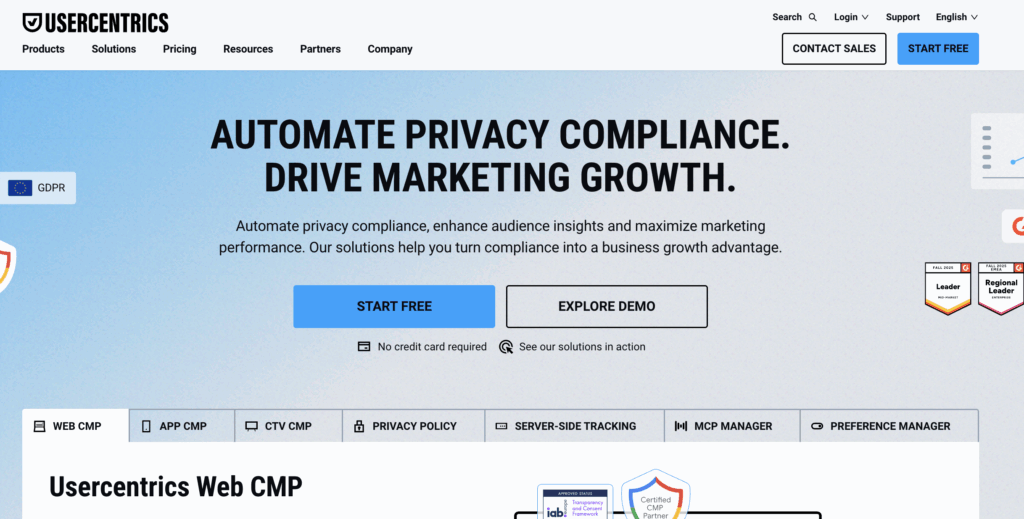 Usercentrics homepage