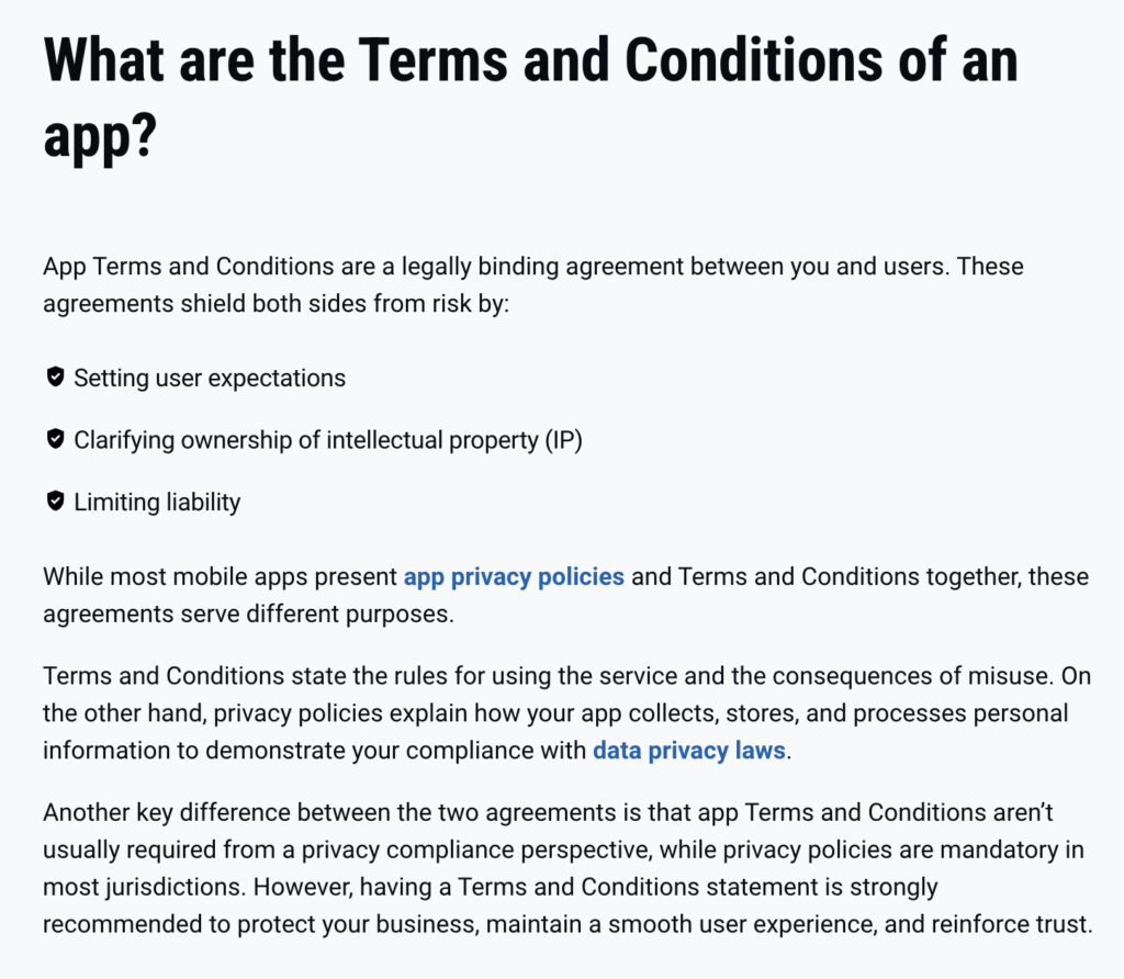 Example of a good division of sections in an article