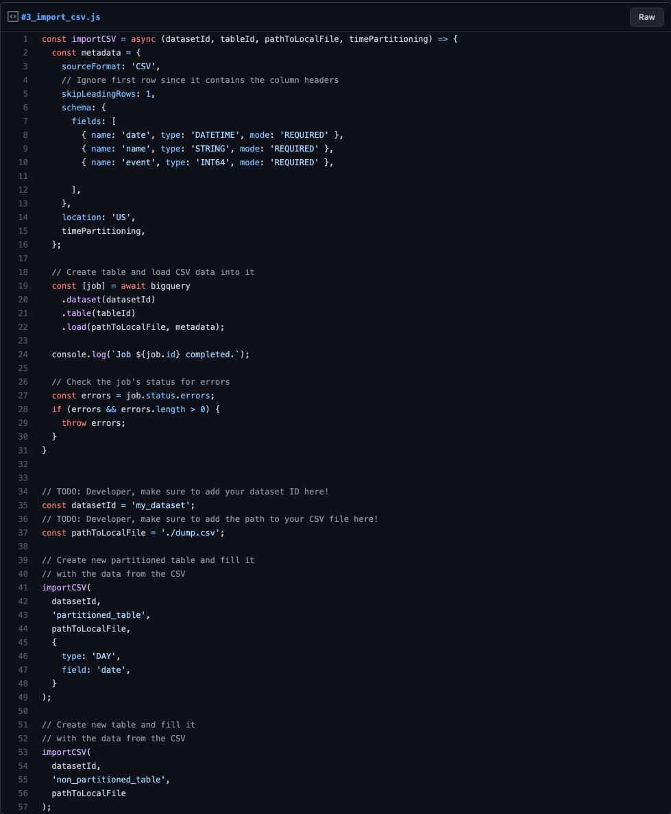Code - import csv