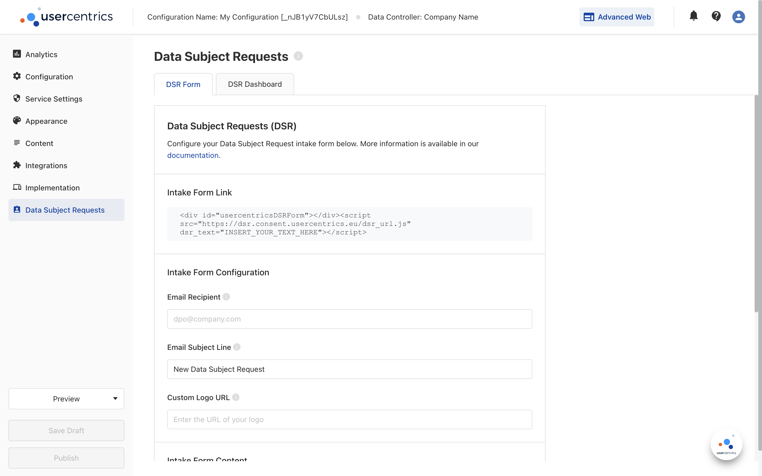 DSAR product - Usercentrics