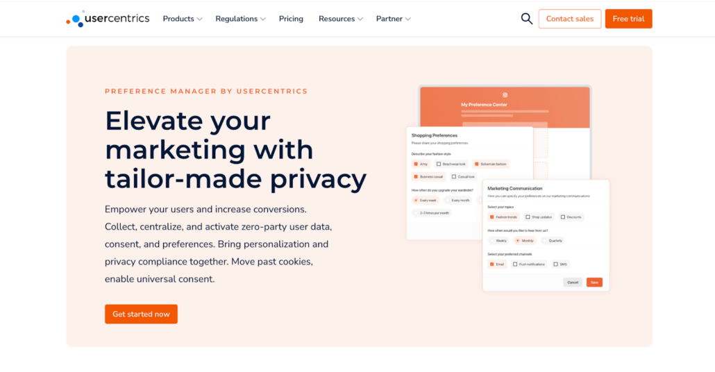 Usercentrics Preference Management Platform for Websites and Apps