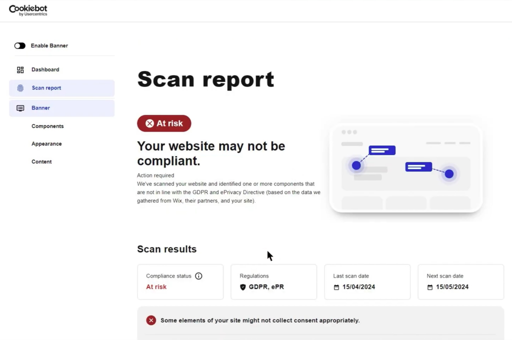 Scan report in the CMP Admin interface